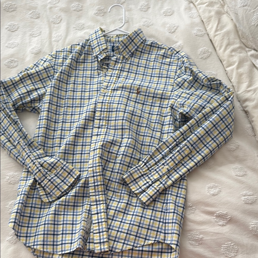 Polo by Ralph Lauren Blue and Yellow Casual Button Down Shirt